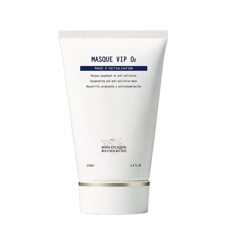 Biologique Recherche Masque VIP O2, a 100 ml tube for skin oxygenation and protection, available at Miren Medic.