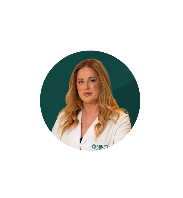 Portrait of Assist. Prof. Dr Danijela Leković, hematologist and member of the Miren Medic medical team.